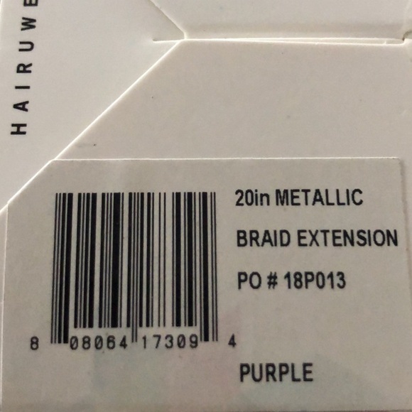 Pop by Hairdo 20” Purple Hair Extension Metallic Clip In Braid Extension Gift - Picture 11 of 12